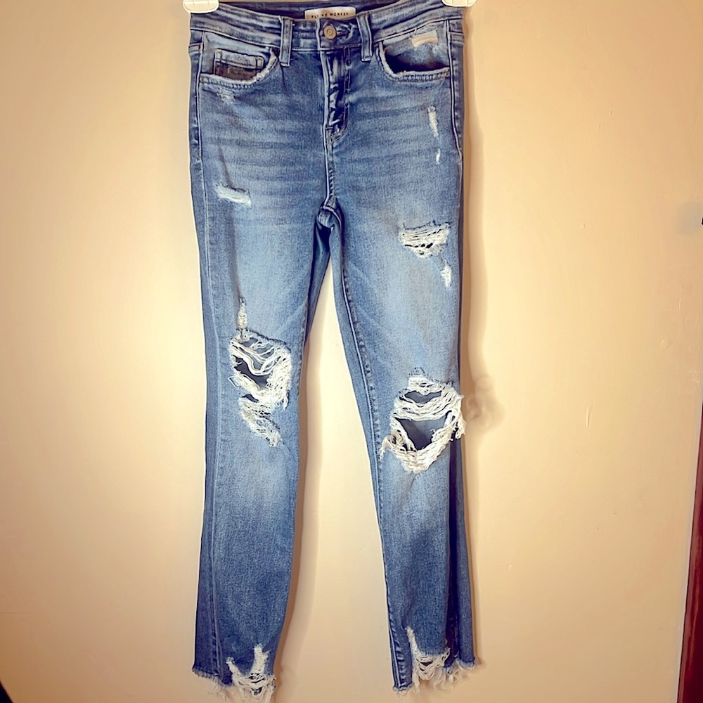 Flying Monkey Ripped Cropped Jeans.